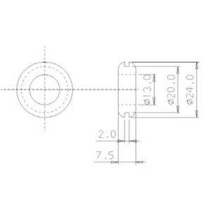 Rubber bushing 20 mm  black