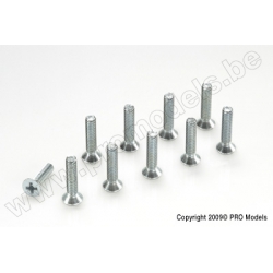 GF-0171-004  Countersunk screw, M3X12, Galvanized Steel (10pcs)