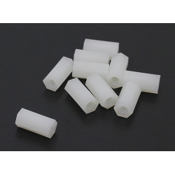 5.6mm x 12mm M3 Nylon Tapped Spacer (10pc)