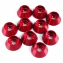 Cone Aluminum Alloy Gasket/Washer M4 (10pcs/bag) Red Color