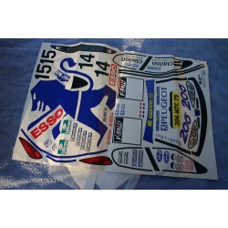 DECAL SHEET FOR PEUGEOT 206 1/8